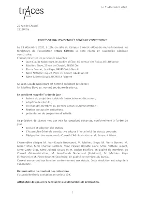 Procès-verbal 2020