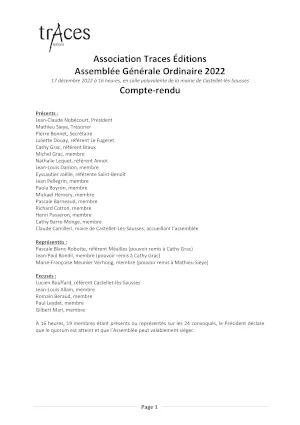 Procès-verbal 2022